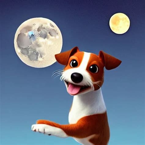 Cute Pixar Jack Russel Terrier Jumping Over The Stable Diffusion