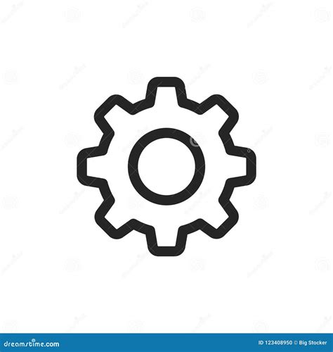 Settings Icon Cog Symbol Isolated On White Background Stock Vector