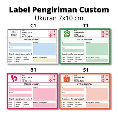 Jual Custom Stiker Label Pengiriman Olshop Sticker Tokopedia Shipping