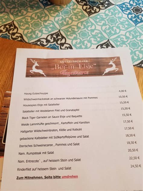 Speisekarte Von Gutsausschank Bei M Elsje Restaurant Eltville Am Rhein