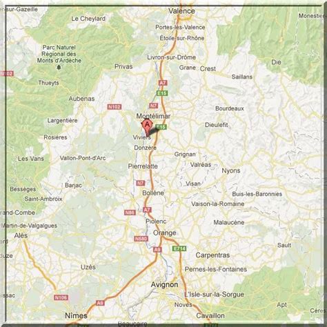 Drôme Châteauneuf du Rhône Position château sur carte Château