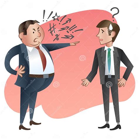 Angry Boss With His Employee Stock Vector Illustration Of Business