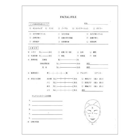 エステティックカウンセリングカルテ 「 カウセリングシート 診断書 」 119897エステnshop店 通販 Yahooショッピング