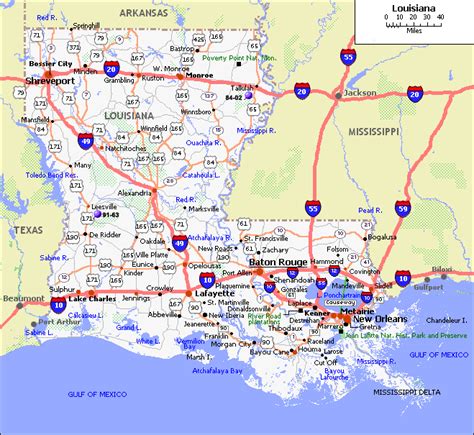 Louisiana Map: Explore the Bayou State's Parishes, Cities, and Top ...