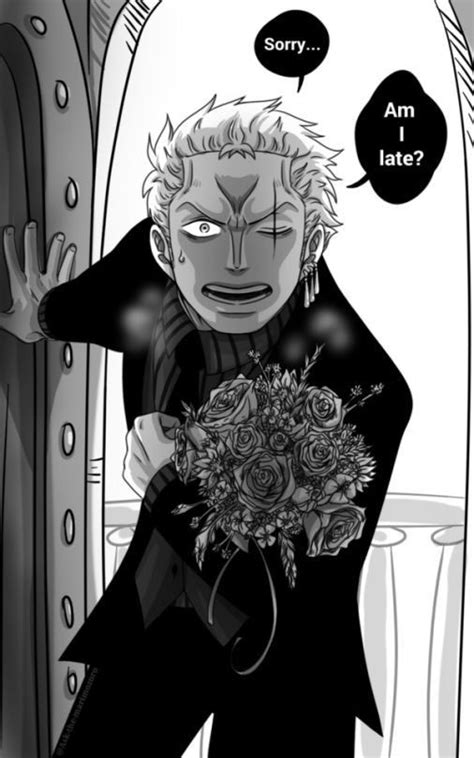 Zoro One Piece Anime Character With Flowers