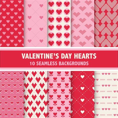 Free Vector Valentines Day Patterns Collection