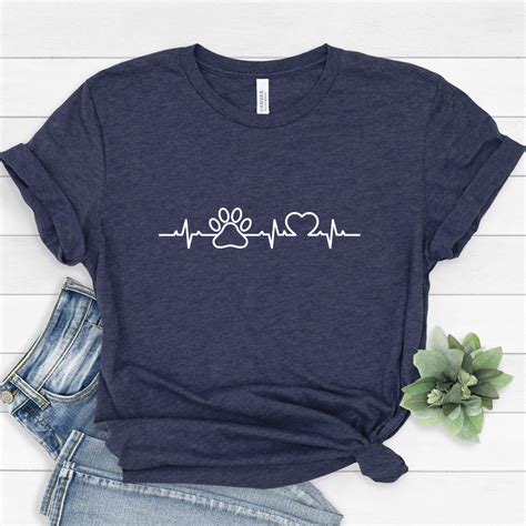 Dog Heartbeat T Shirt Dog Owner T Shirt Heart Beat Dog Etsy