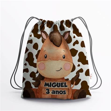 Mochilinha Personalizada Fazendinha Cavalo Elo Mochila