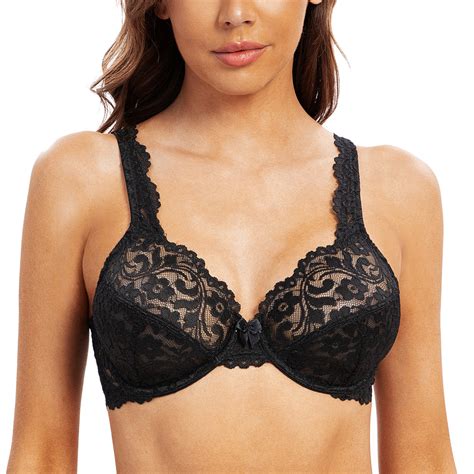 Meleneca Womens Full Coverage No Padding Plus Size Lace Underwire Bra