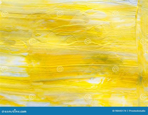 Textura De La Pintura De Aceite Fondo Amarillo Abstracto Foto De