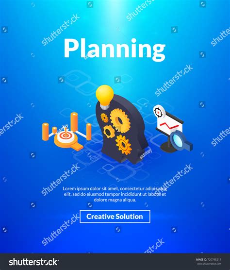 Planning Poster Isometric Color Design Mechanism Stock Vector Royalty