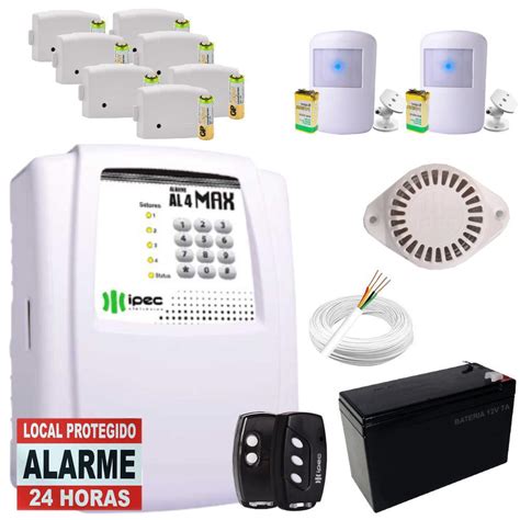 Kit Alarme Residencial Completo Al4 Max 9 Sensores Ipec Submarino