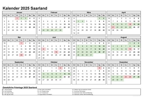 Kalender 2025 Sachsen kostenlos Ferien Übersicht Feiertage PDF