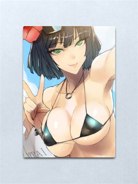 Ecchi Oppai Sexy Micro Bikini Beach Anime Girl Metal Print By