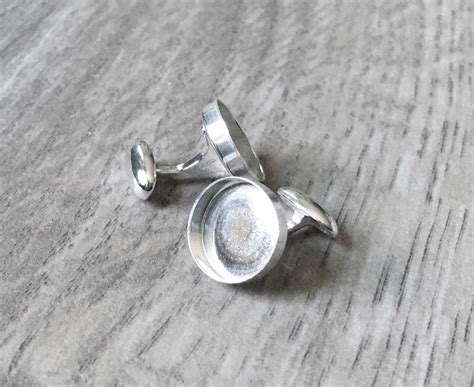 Sterling Silver Cufflink Blanks | .925 Cuff Link Findings Bezel Cup ...