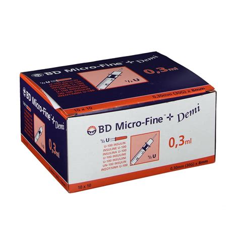 Bd Micro Fine 03ml Insulin Syringe And Needle 30g 030x8mm