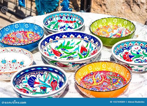 Colorful Plates with Bright Patterns Stock Image - Image of beautifully ...