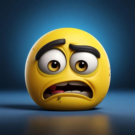 Emoji 3d realista con una expresión triste para retratar sentimientos