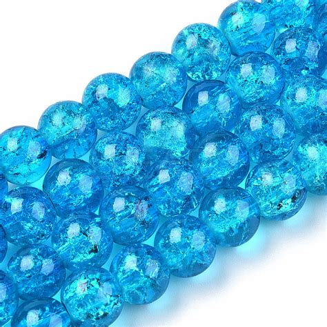 Spray Painted Crackle Transparent Glass Beads Strands Lbeads