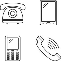 Doodle Phones Set Old Modern Smartphones Vector Image