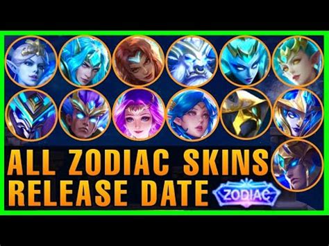 ALL ZODIAC SKINS RELEASE DATE RESALE ENCORE 2023 MOBILE LEGENDS YouTube