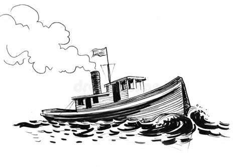 Old boat stock illustration. Illustration of sketch - 124144729