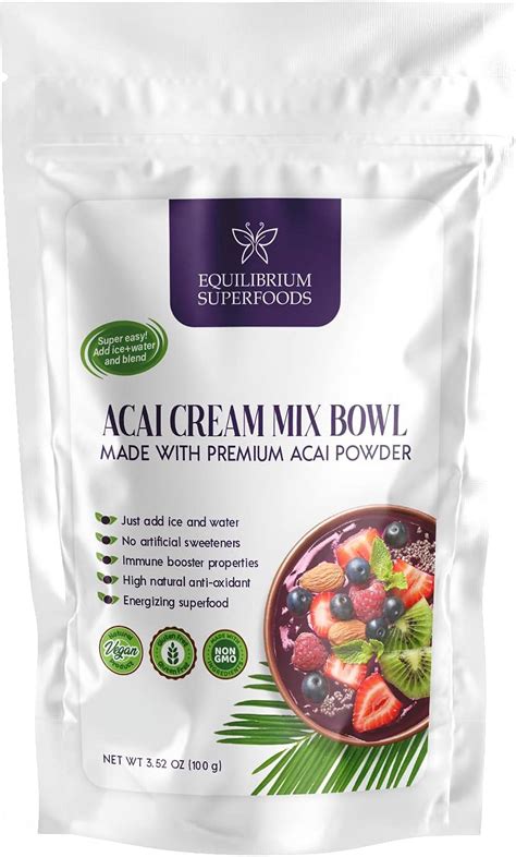 Acai Cream Mix Bowl Premium Acai Powder Just Add Ice And Water