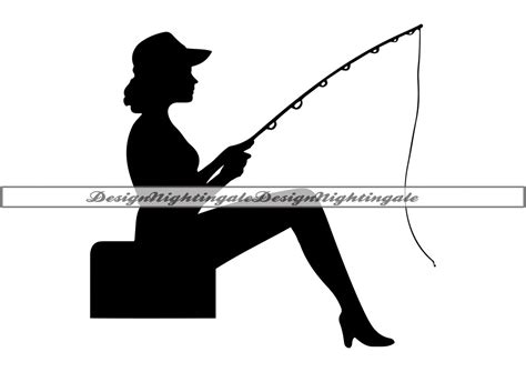 Woman Fishing Svg Girl Fishing Svg Woman Angler Svg Woman Fishing