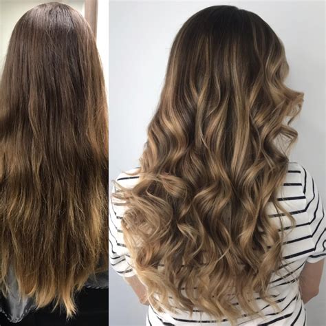 Before After Virgin Hair Transformation Light Brown Hair Blonde