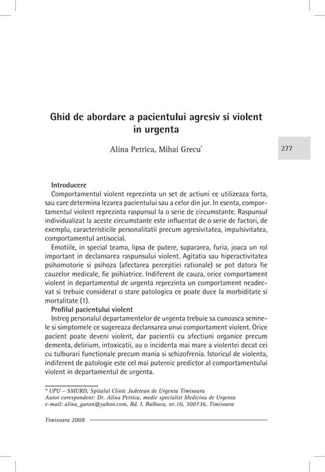 SOLUTION: 12 ghid de abordare a pacientului agresiv si violent in