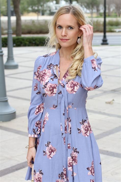 Periwinkle Floral Southern Fashion Fashion Fit And Flare Dress