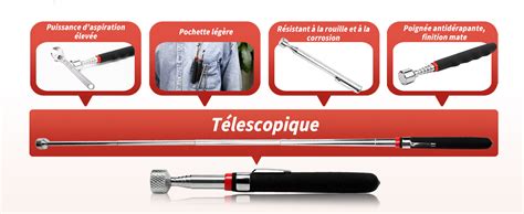 Aimant Telescopique Tiges Magn Tiques Lot De Tiges Ramasseur Outil De