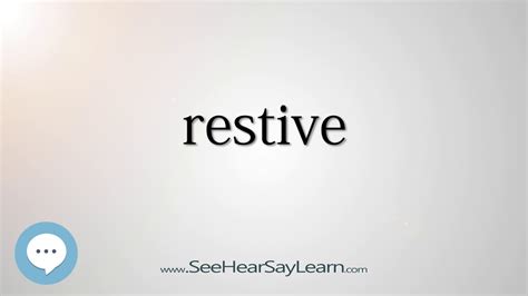 Restive 330 Hard English Words With Definitions Seehearsaylearn 🔊 Youtube