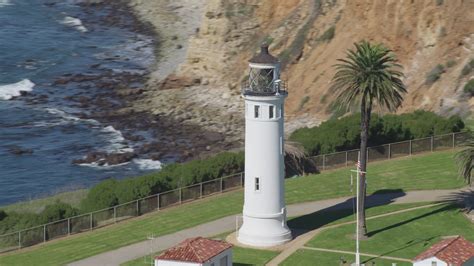 K Stock Footage Aerial Video Of Orbiting The Point Vicente Lighthouse