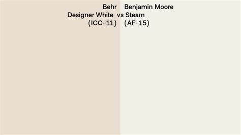 Behr Designer White Icc Vs Benjamin Moore Steam Af Side By