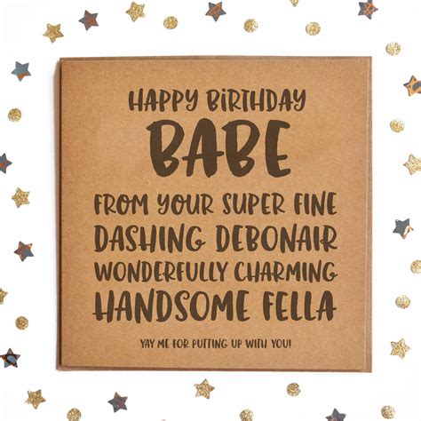 Happy Birthday Babe From Boyfriend Fella Square Card By Lady K Designs