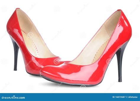 Red Female Shoes High Heels Isolated Stock Image Image Of Footwear