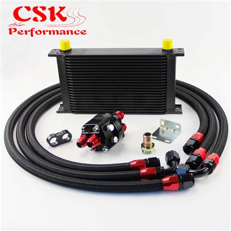 22 Row An 10an Universal Engine Transmission Oil Cooler Filter Relocation Kit Black On