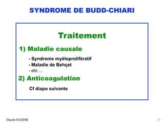 Syndrome De Budd Chiari Diagnostic Traitement PPT