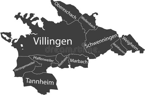 Cartina Dei Quarti Grigi Scuri Del Villaggio Di Villingenschwenningen