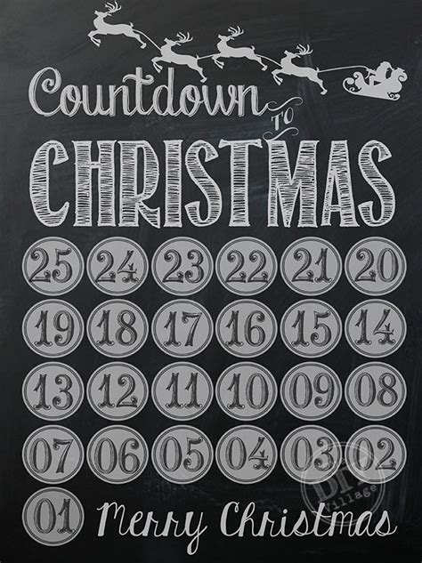 Chalkboard Christmas Countdown And Printing The Holidays Giveaway The