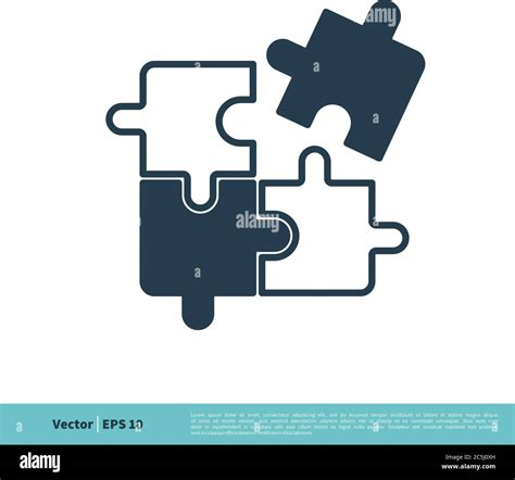 Jigsaw Puzzle Pieces Icon Vector Logo Template Illustration Design