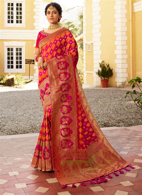 Buy Online Multi Colour Ceremonial Trendy Saree