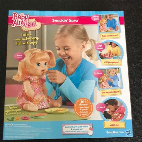 Hasbro Other Baby Alive Snackin Sara Brunette Talking Doll Poshmark