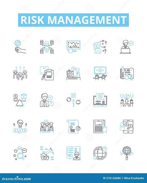 Risk Management Vector Line Icons Set Risk Management Assess