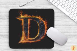 Flaming Letter D Mouse Pad Design Graphic By Foxmia Creative Fabrica