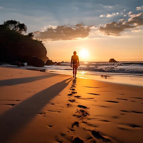 Barefoot Walk On A Peaceful Sandy Beach Premium Ai Generated Image