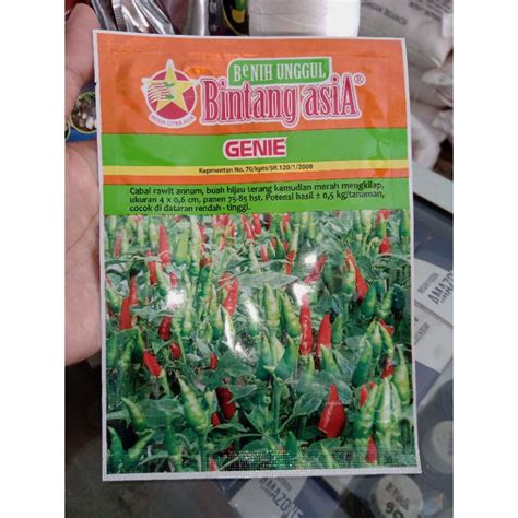 Jual Benih Unggul Cabai Rawit Bintang Asia Genie 10 Gram Shopee