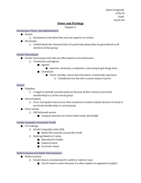 324 Ch 2 Chapter 2 Notes For Psych Of Gender 123 Duell Psych 324