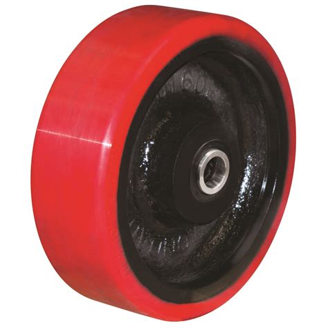 Mm Polyurethane Tyred Cast Iron Centred Wheel Mm Axle Diameter